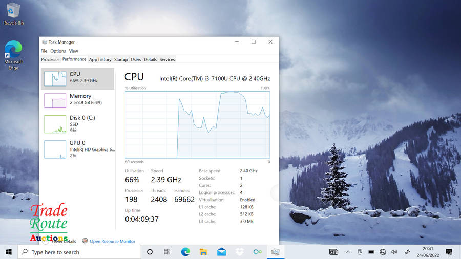 HP Pavilion x360 Convertible 14-ba0xx Laptop - Core i3 7100 2.4GHz 4GB RAM 128GB SSD -Cracked Screen