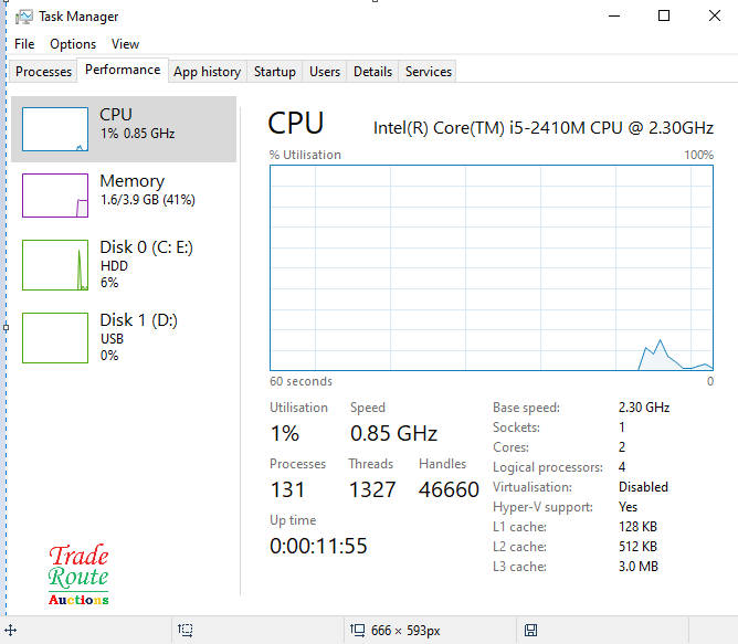 HP PROBOOK 6560b 15.6 Inch Laptop  | CORE i5 2410M 2.3GHZ | 4GB RAM | 320GB HDD