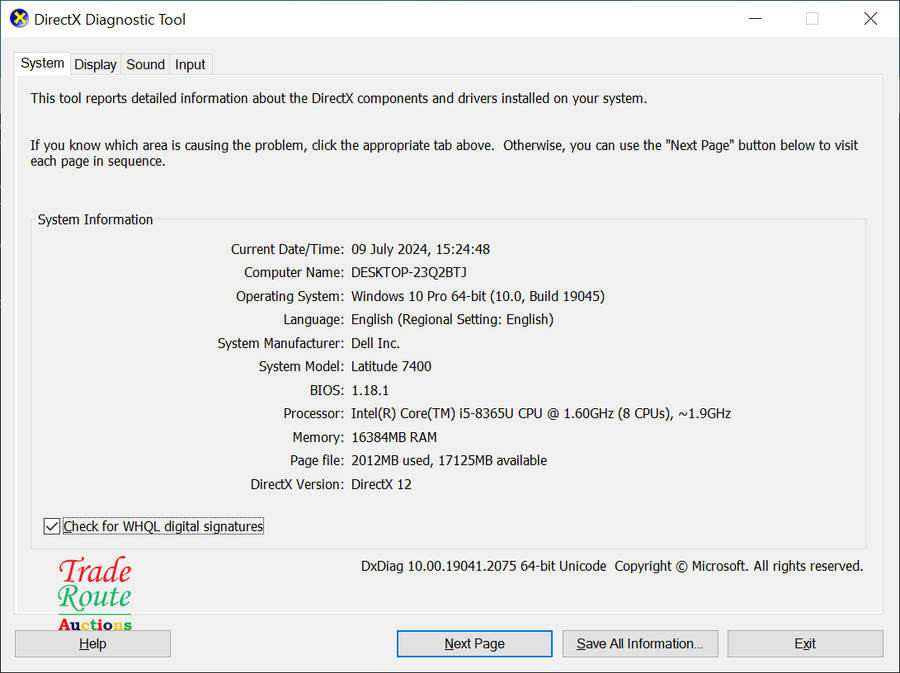 Dell Latitude 7400 Notebook (Carbon Fiber) Core i5 8365U 16GB RAM 256GB SSD 15.6" FHD Display
