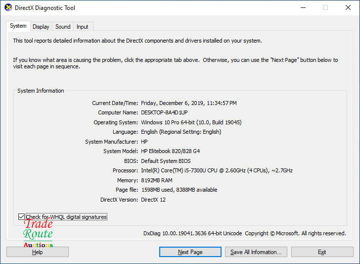 HP EliteBook 820 G4 Laptop Core i5 Win 10 Pro