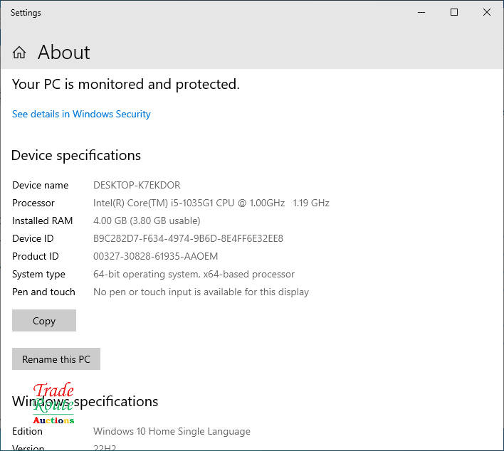 Lenovo Ideapad S145 81W8 Laptop Core i5 1035G1 10th Gen @ 1.0GHz Notebook
