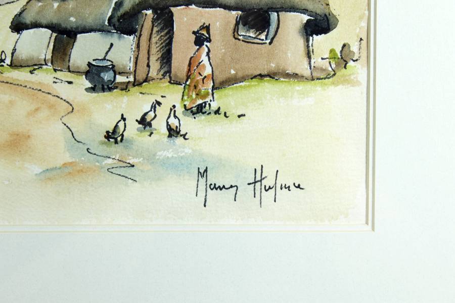 Mary Hulme - African village Drakenberg