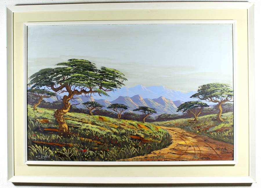 WP Grobler - Landscape with mountains