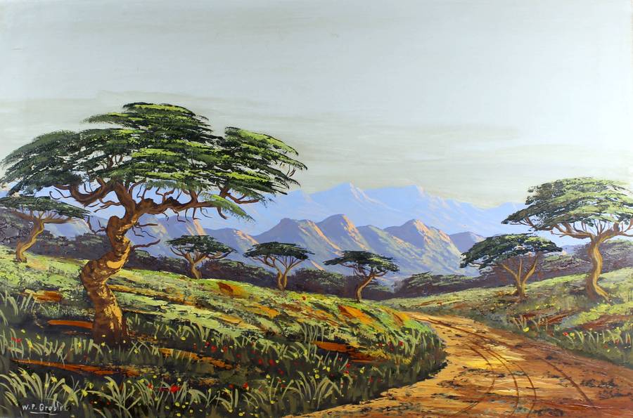 WP Grobler - Landscape with mountains