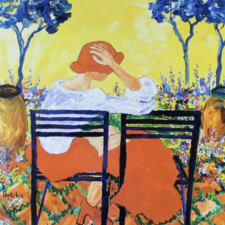 Porchie print - Lady in the garden