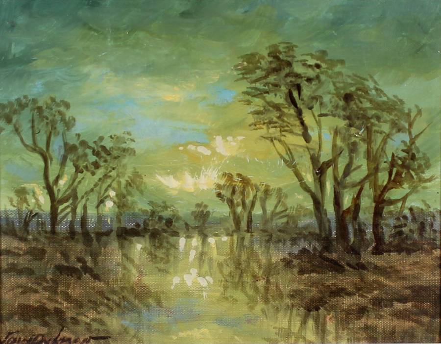 John Dykman - River and tall trees