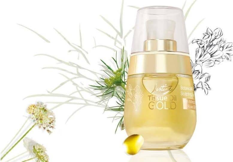 Justine Tissue Oil Gold Botanical Facial Sculpting Serum - 30ml