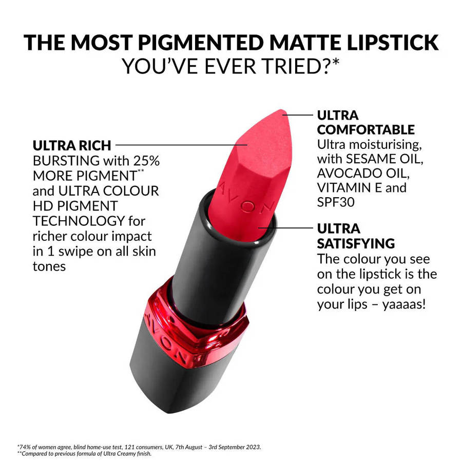 Avon Ultra Matte Lipstick - 3.6 grams - Red Supreme