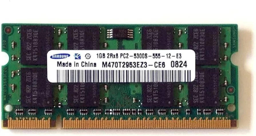 m470t2953ez3-ce6 Samsung 1GB DDR2 PC2-5300S-555 Laptop Sodimm RAM Memory