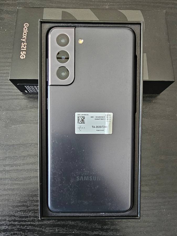 SAMSUNG S21 256GB 5G DUAL SIM + COVER + CABLE
