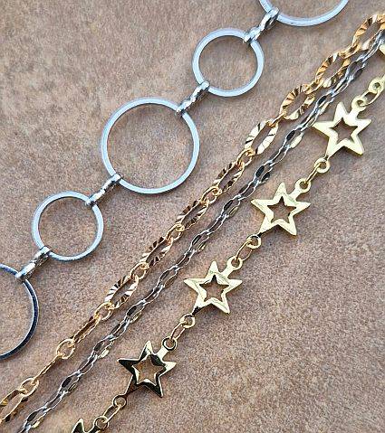 4m  Assorted /  Brass Chain / Gold / Silver Tone
