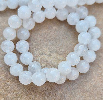 1 Strand (+/- 6mm)  Natural /   White Jade /  Round  Beads +/- 60 pcs Per Strand