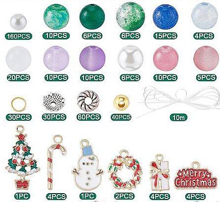 ***DIY***  Bracelet Making Kit /  Christmas  /  Glass Beads   / Alloy  Charms / Findings