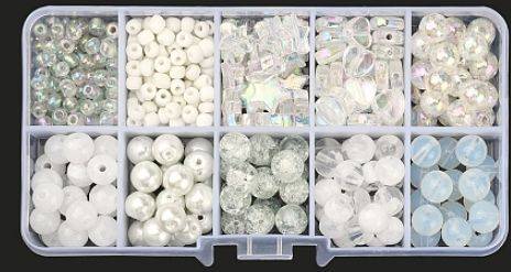 4 x Box Assorted Beads +/-700pc Per Box / Blue/ White / Pink / Purple