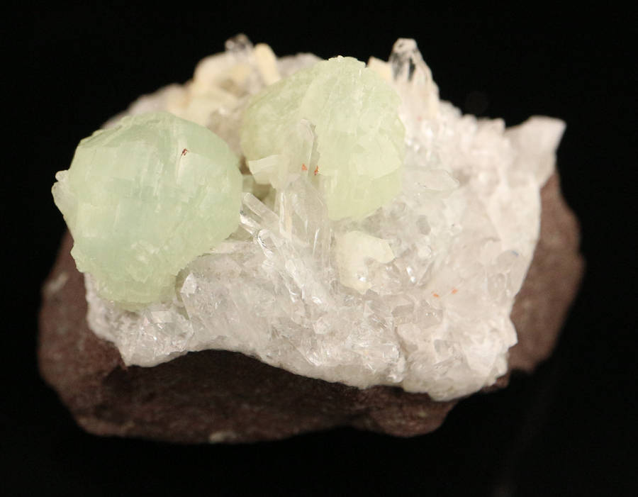 Prehnite on Quartz on Matrix, Gobobosebberge Mnt, Namibia