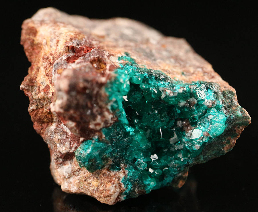 Dioptase on Matrix, Tsumeb Mine, Namibia