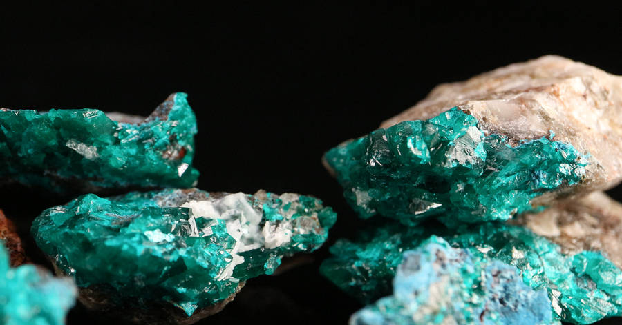 Dioptase, Shattuckite Quartz Rough Parcel, Kaokoveld Region, Namibia