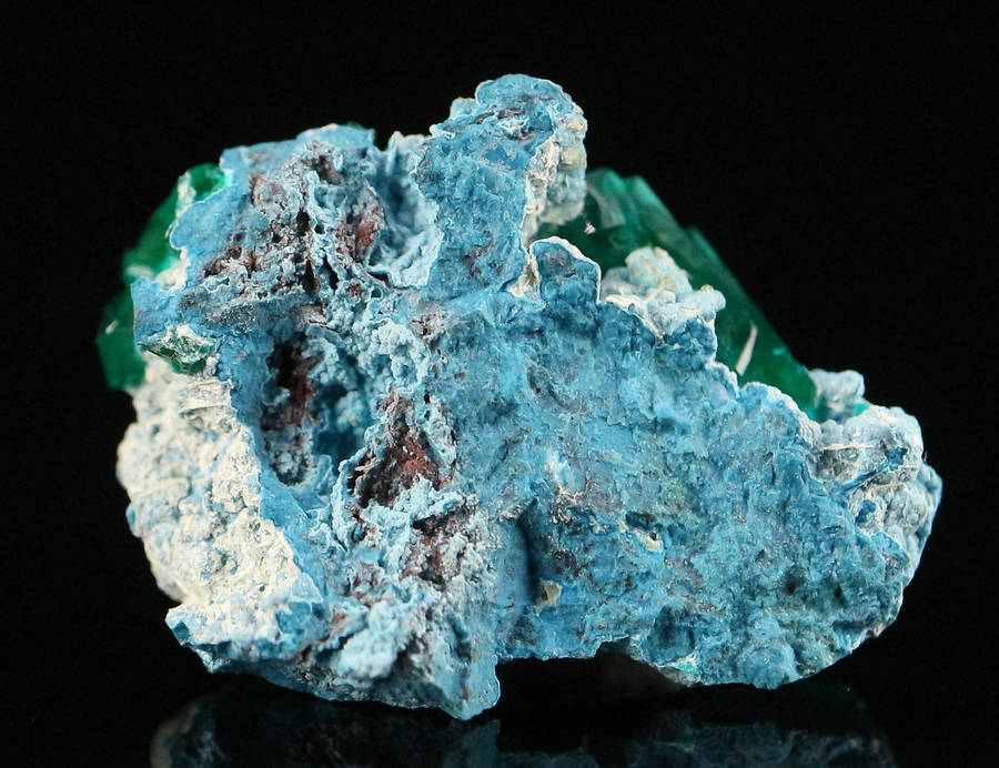 Dioptase on Shattuckite, Kaokoveld Region, Namibia