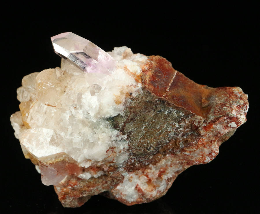 Calcite, Amethyst Quartz on Matrix, Gobobosebberge Mnt, Namibia