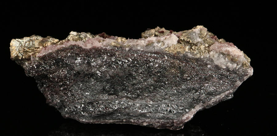 Calcite, Pyrite on Matrix,"N'Chwaning II Mine, Kalahari Manganese Field, Northern Cape, South Africa