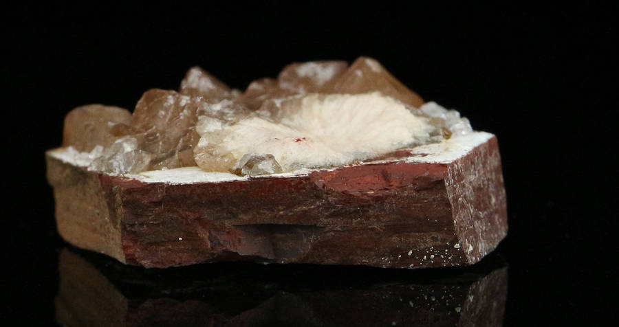 Olmiite, Calcite on Matrix,"N'Chwaning II Mine, Kalahari Manganese Field, Northern Cape, South Afric