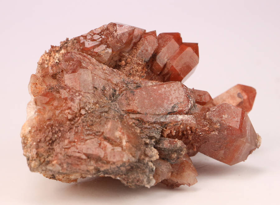 Red Hematite in Quartz Cluster, Orange River Area, Northern Cape, South Africa