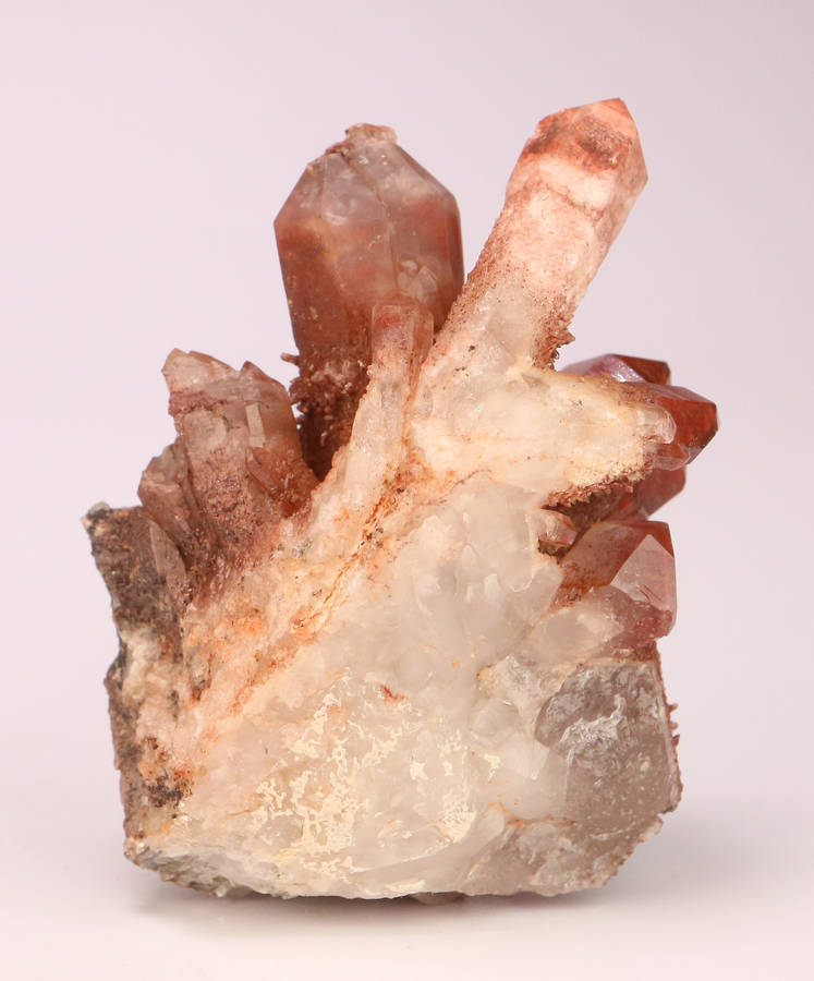Red Hematite in Quartz Cluster, Orange River Area, Northern Cape, South Africa