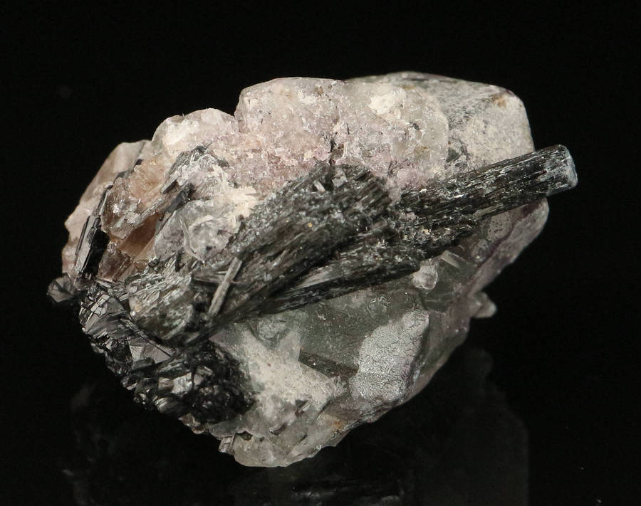 Schorl on Fluorite, Erongo Mnt Region, Namibia