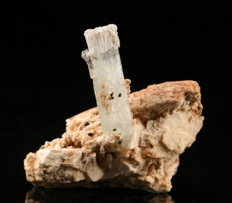 Aquamarine on Feldspar, Erongo Mnt Region, Namibia