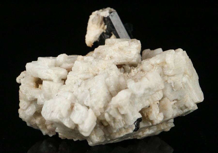 Schorl on Feldspar, Erongo Mnt Region, Namibia