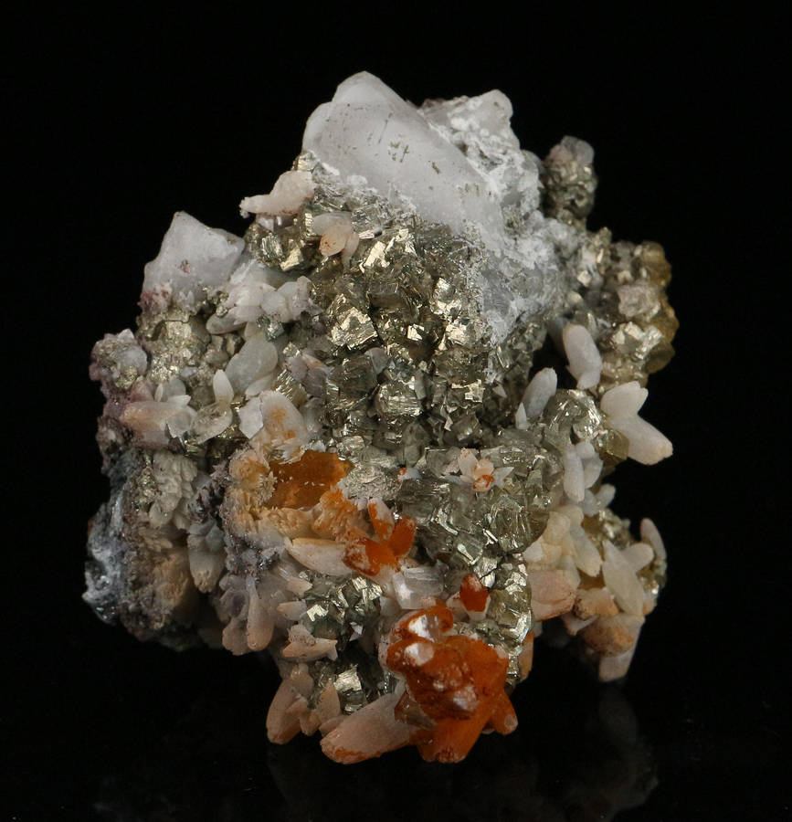 Specularite on Quartz, Pyrite"N'Chwaning II Mine, Kalahari Manganese Field, Northern Cape, South Af
