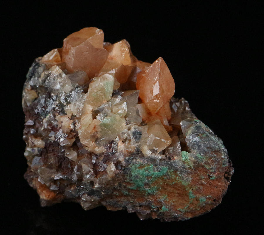 Wulfenite on Matrix, Tsumeb Mine, Namibia