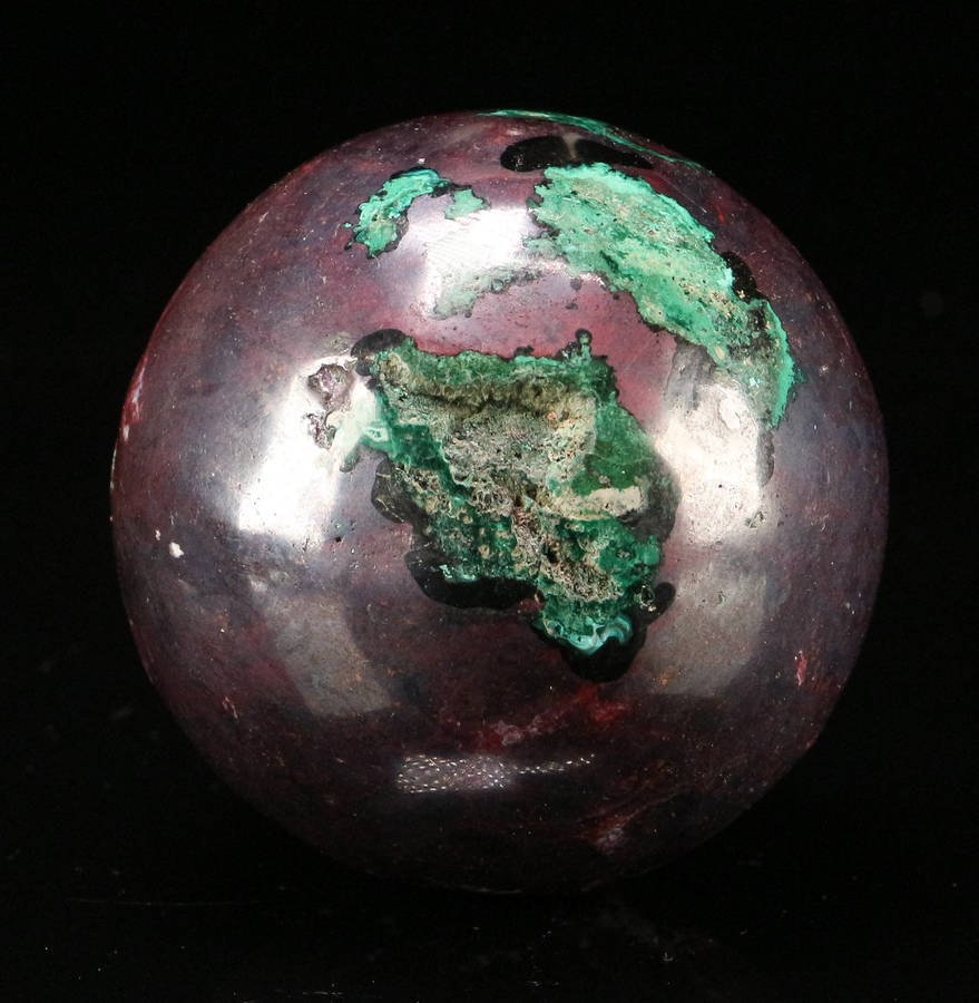Malachite, Cuprite Polished Sphere, Mashamba West Mine, DRC