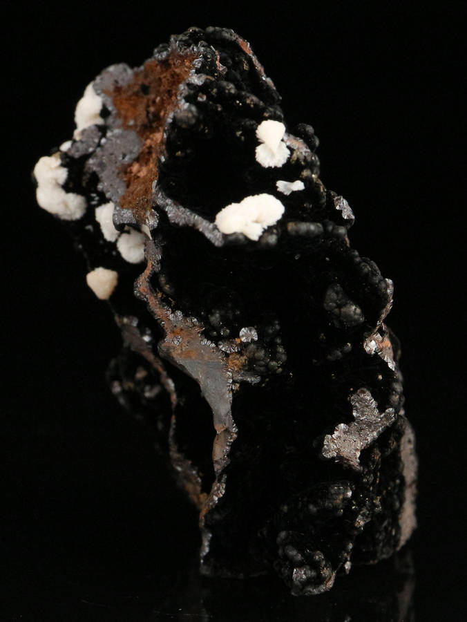 Calcite on Geothite , "N'Chwaning II Mine, Kalahari Manganese Field, Northern Cape, South Africa "
