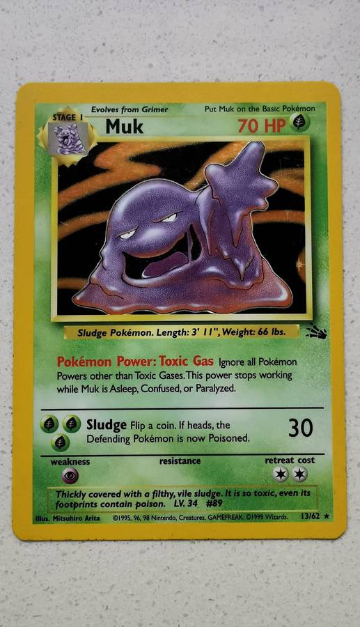 1999 Pokemon - Muk (13) - Fossil - Holo trading card