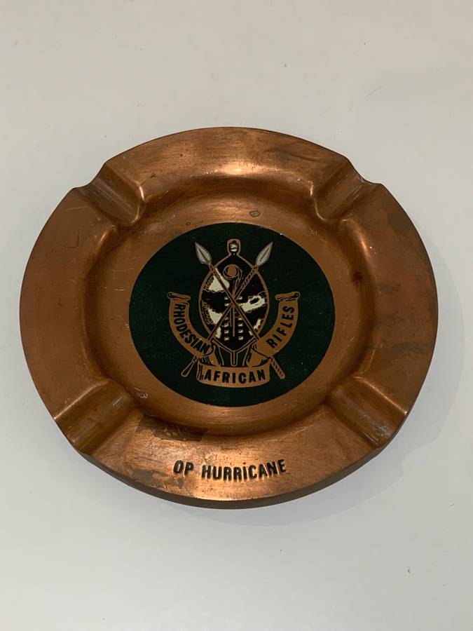 Rhodesia - Copper Ashtray  Rhodesian African Rifles  Operation Hurricane
