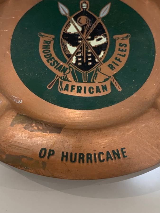 Rhodesia - Copper Ashtray  Rhodesian African Rifles  Operation Hurricane