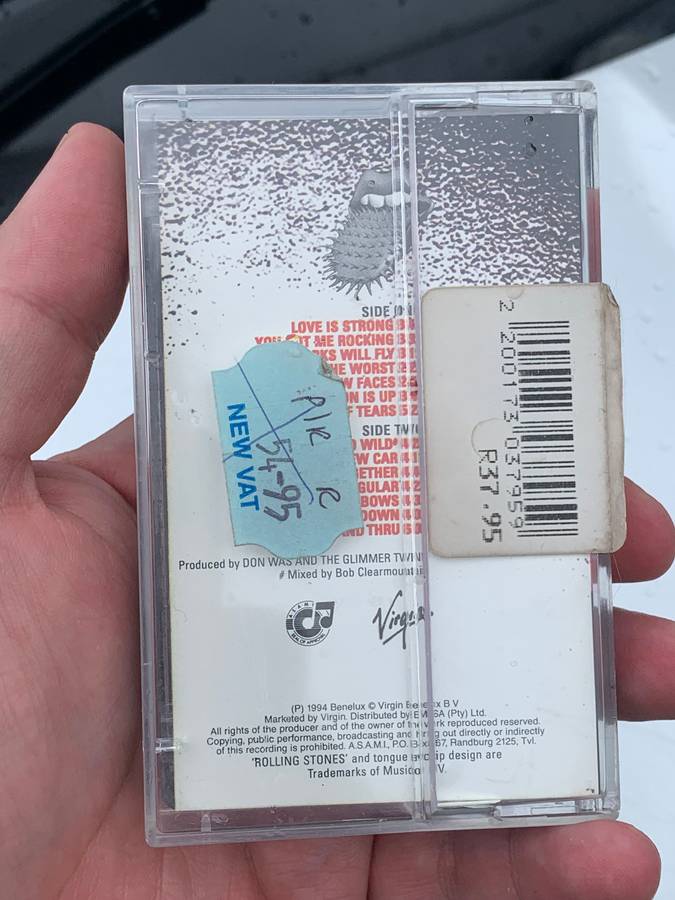 Cassette Tape - Rolling Stones . Voodoo Lounge - Not Tested / See Pics