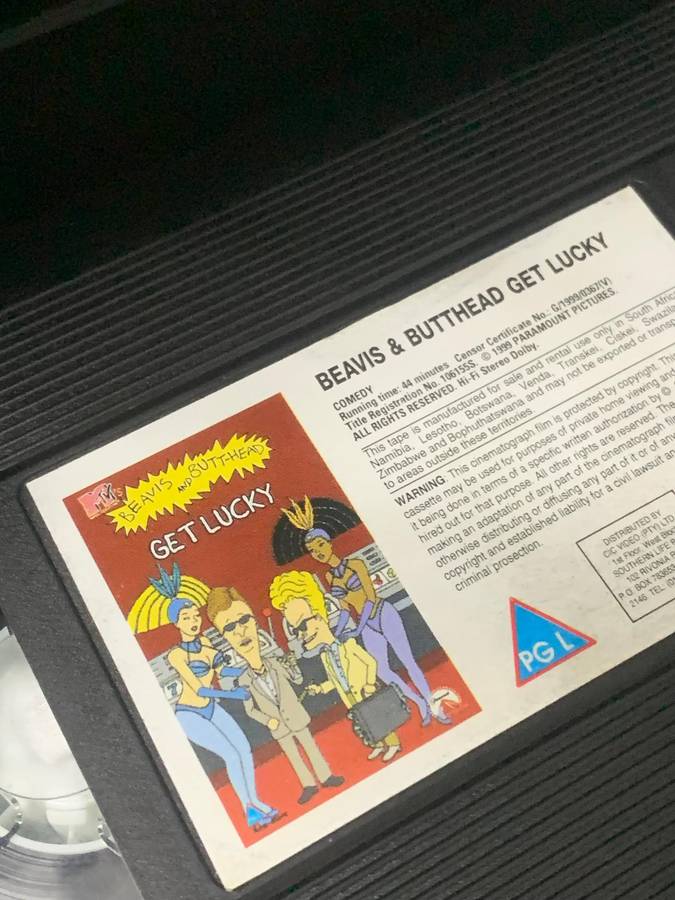Retro VHS Tape . MTVs Beavis & Butt-Head  Get Lucky