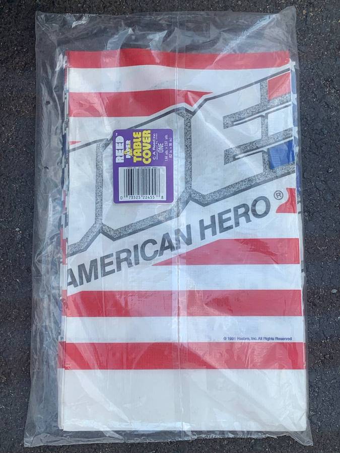 New Old Stock  Sealed Reed Table Cover  Vintage GI Joe - American Hero Branding  1991 Hasbro