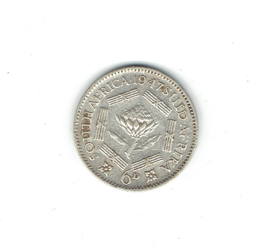 1937 Union of S A 6d silver in EF grade