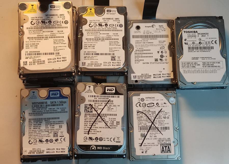 15x Various Hard Drives (100gb -320gb ) Untested