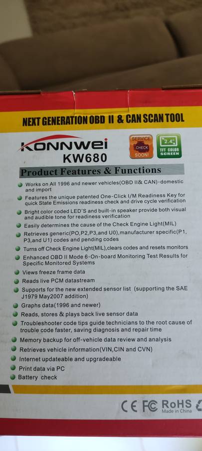 Konnwei kw680 OBD2 & CAN Diagnostics scan Tool