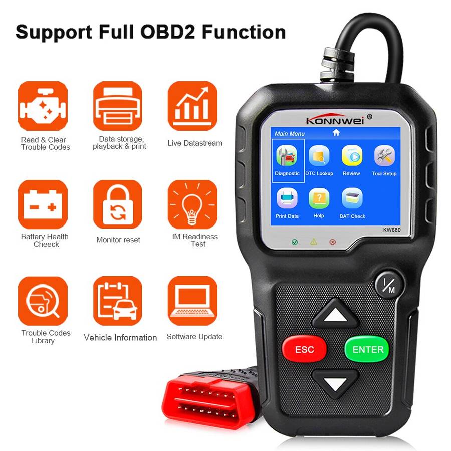 Konnwei kw680 OBD2 & CAN Diagnostics scan Tool