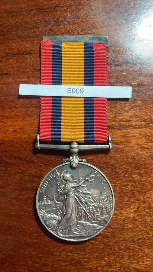 R1 Starting Price - QSA Queen SA Medal - PVT T Hay - Uitenhage Town Guard (with silver medal brooch)