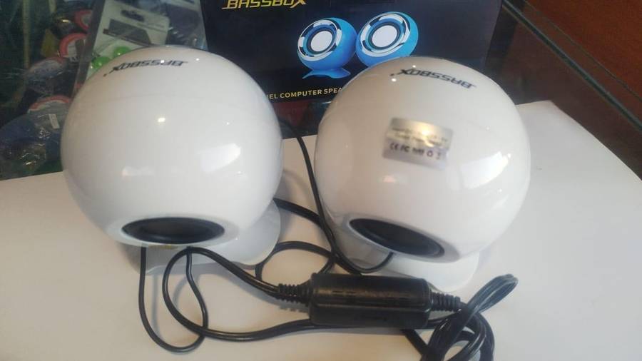 BASSBOX 2.0 Channel Computer SpeakerSpherical Design (White)