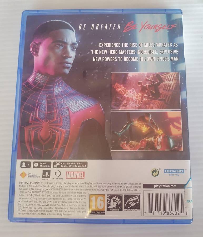 PS5 GAME(MARVEL SPIDER-MAN MILES MORALES)