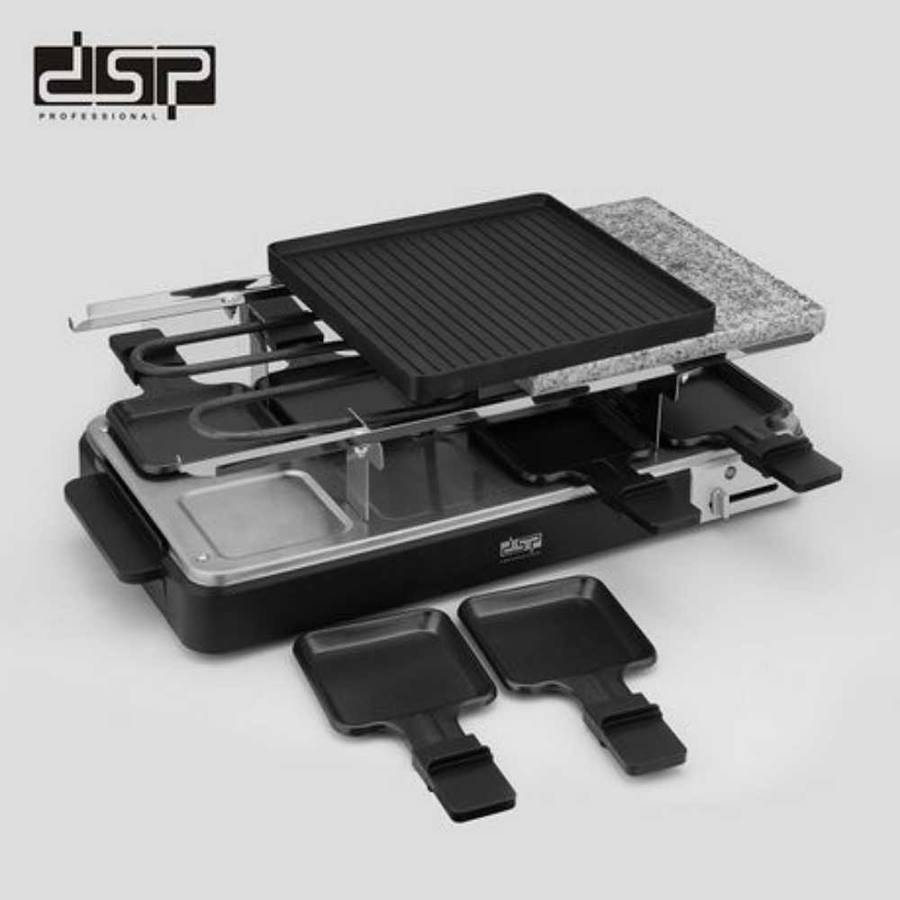 Non-Stick Raclette Grill 8 Person Indoor Grill Machine 8 Mini Grill Pan