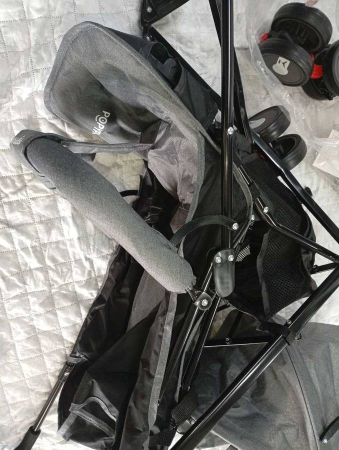 Popypapa 3 in 1 Baby Stroller Grey & Black