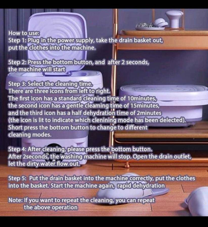 8 Liter Foldable washing machine - no choice in colour